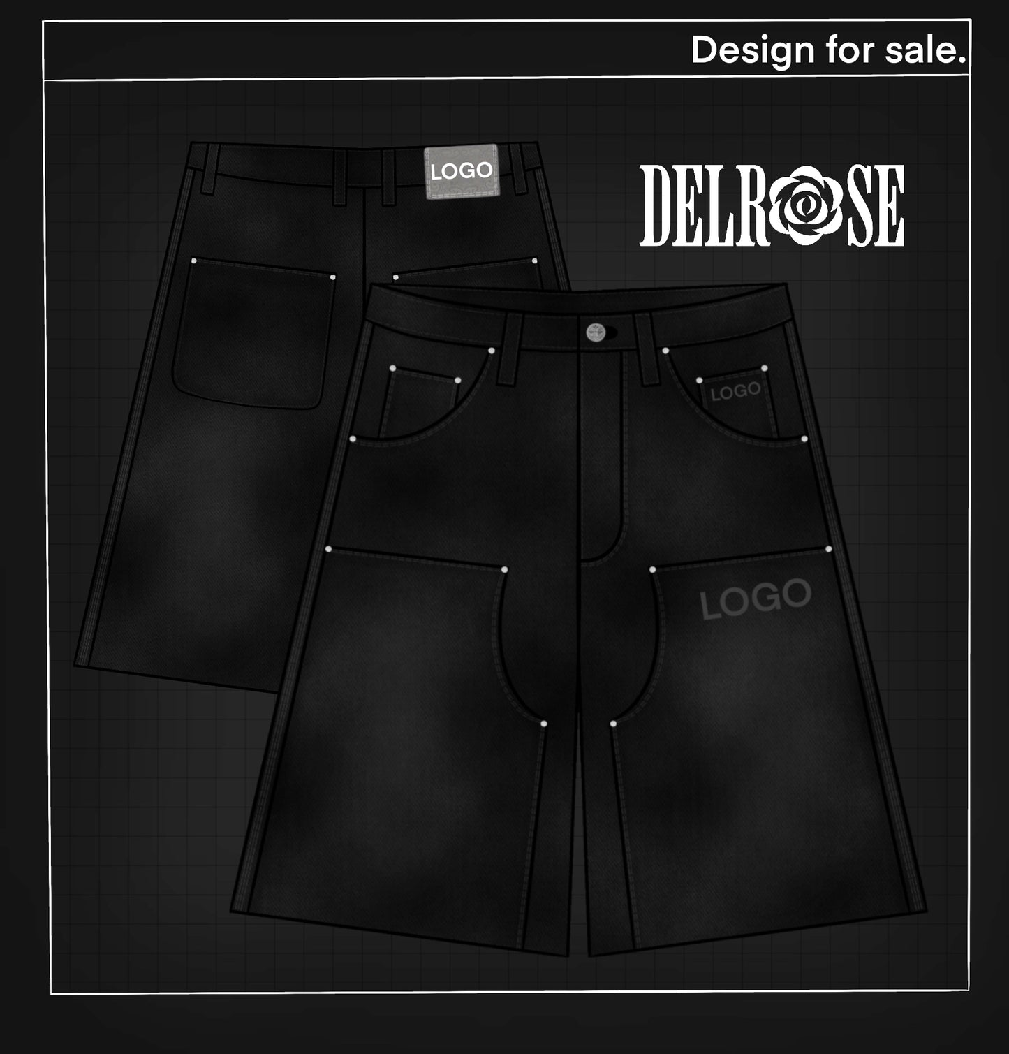 DELROSE™ Exclusive Digital Jorts Mockup – 1 of 1 Premade Design File