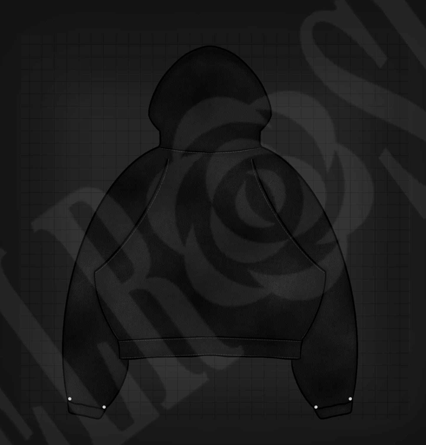 DELROSE™ Exclusive Digital Cropped Zip-Up Hoodie Mockup – 1 of 1 Premade Design File