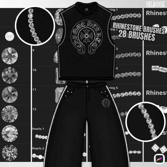 Procreate Brush Pack – 28 Rhinestone Brushes