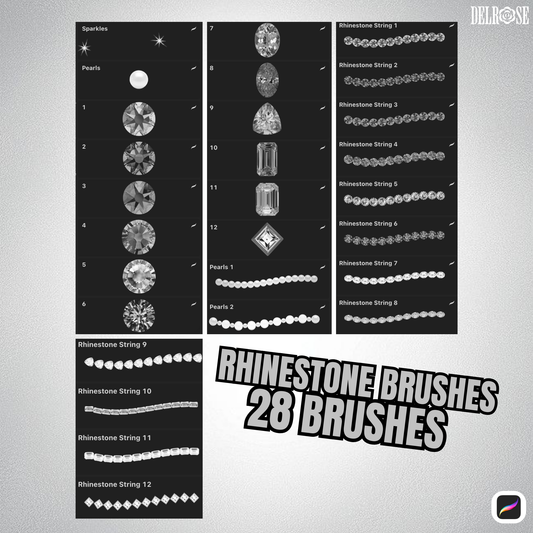 Procreate Brush Pack – 28 Rhinestone Brushes