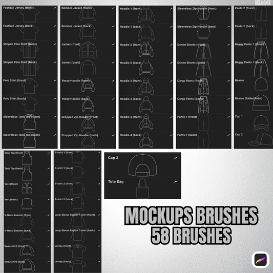 Procreate Brush Pack – 58 Mockup Brushes
