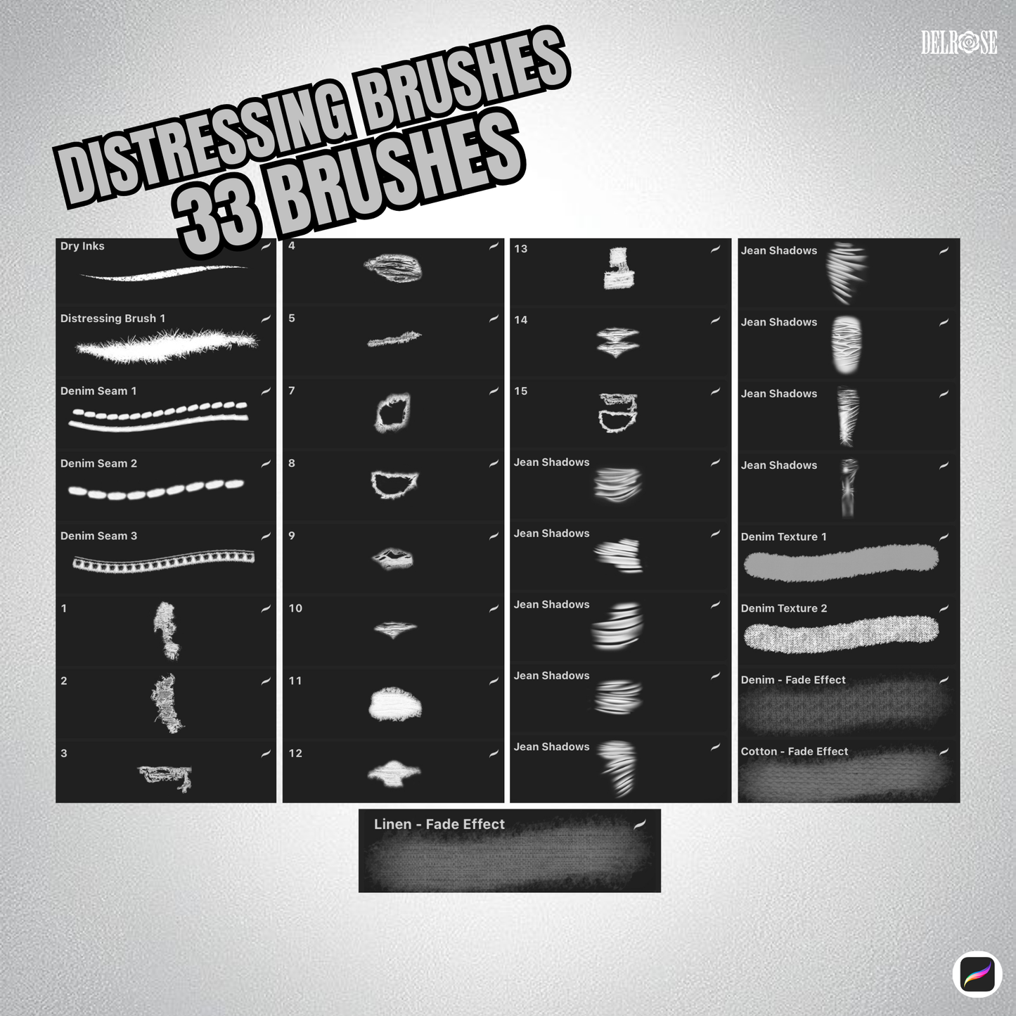 Procreate Brush Pack – 33 Distressing Brushes