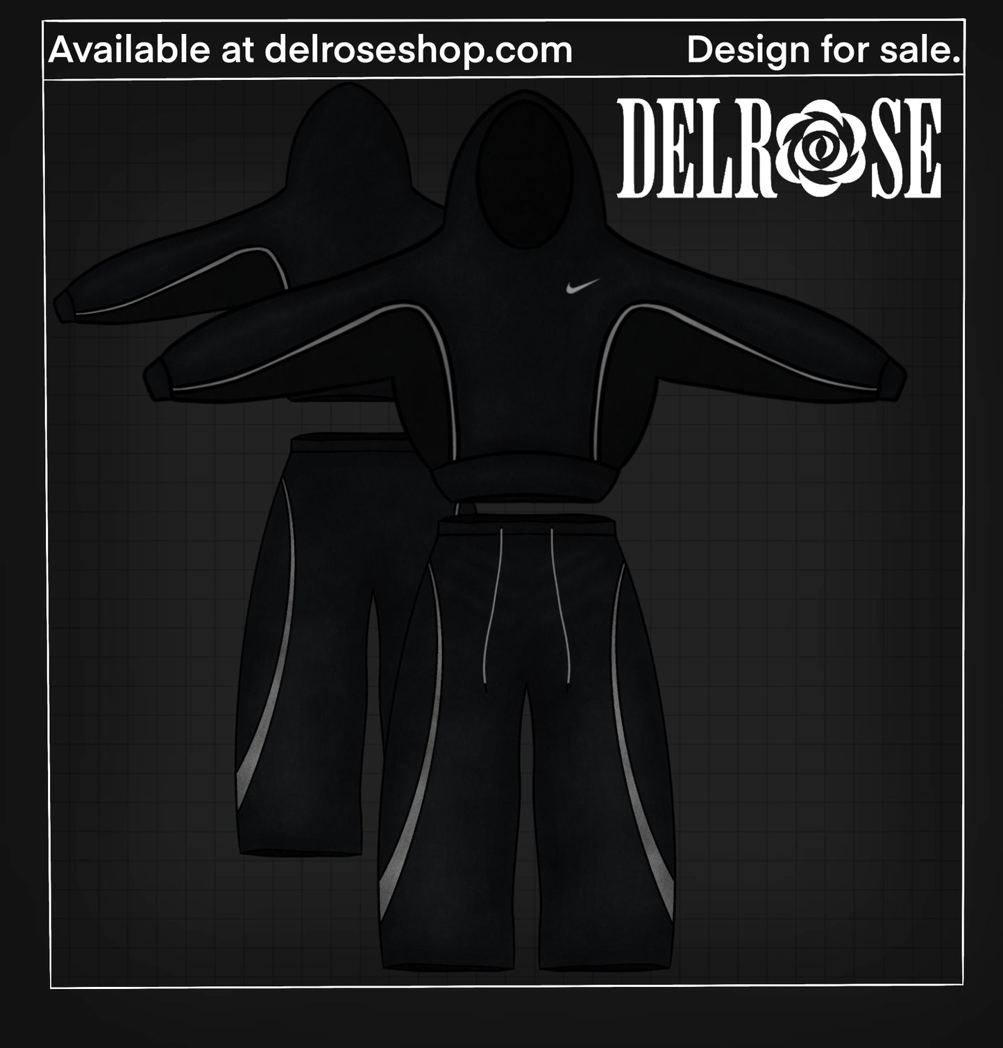 DELROSE™ Exclusive Digital Tracksuit Mockup – 1 of 1 Premade Design File