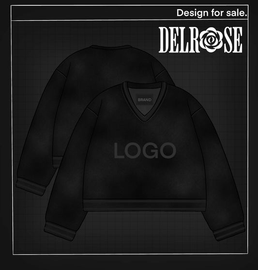 DELROSE™ Exclusive Digital V-neck Sweater Mockup – 1 of 1 Premade Design File