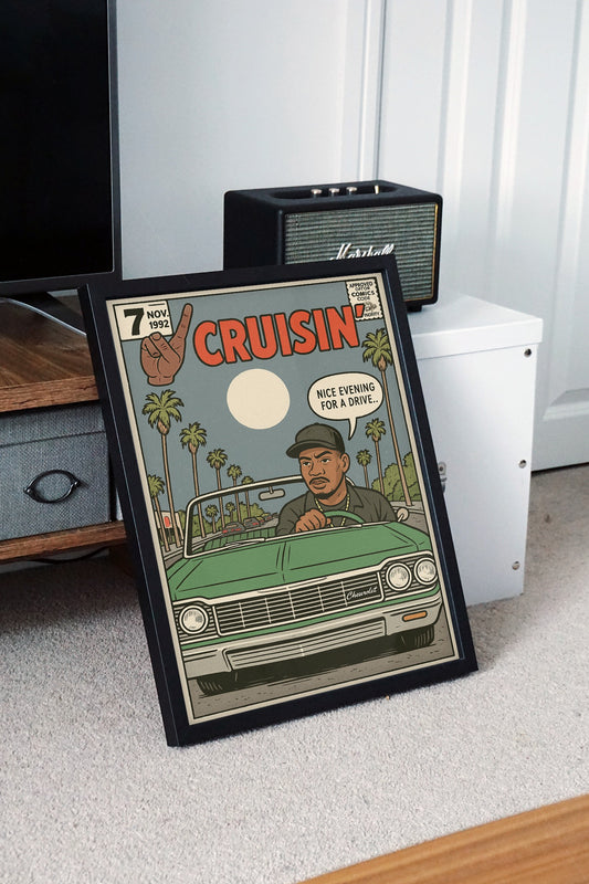 Cruisin’ Retro Comic Wall Art – Digital Download | Vintage Car Print Poster for Home or Office Decor